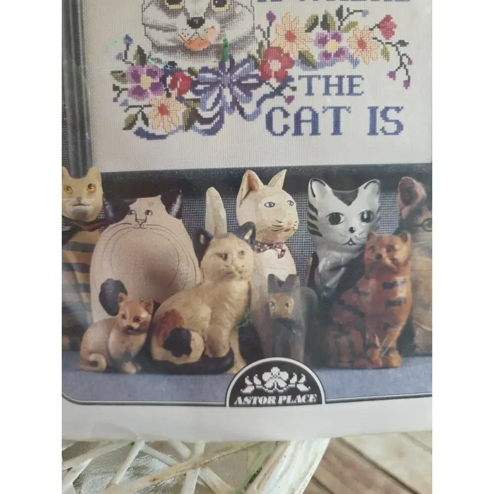 Where The Cat Is Cross Stitch by Astor Place - Never Opened